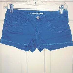 Blue denim shorts